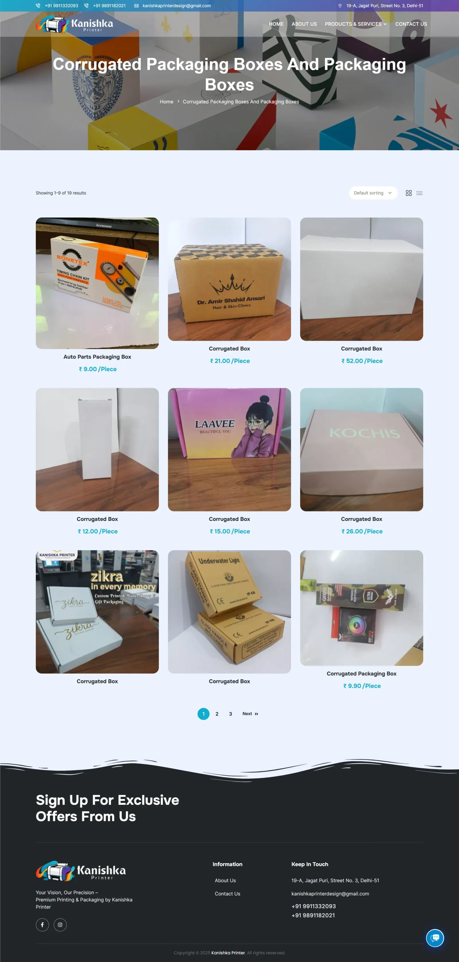 Kanishka Printers Sub Category Page
